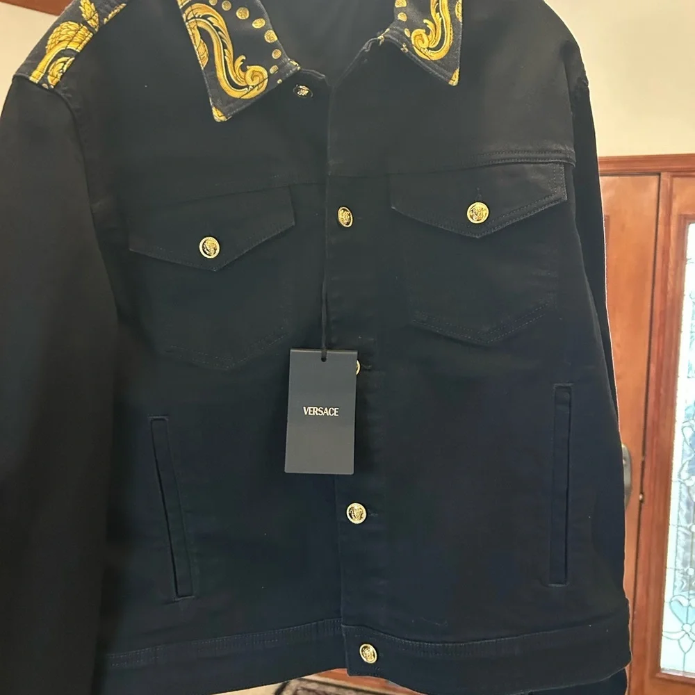 Men's Versace BAROCCO gold tone, embroidered jacket size 54/XL made in Italy - Picture 2 of 12